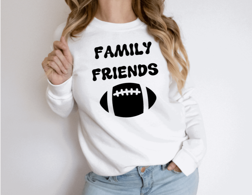 Family Friends Football Crewneck Sweatshirt