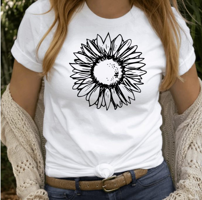 Burst of Fall Sunflower Crew Neck Sweatshirt or T-Shirt