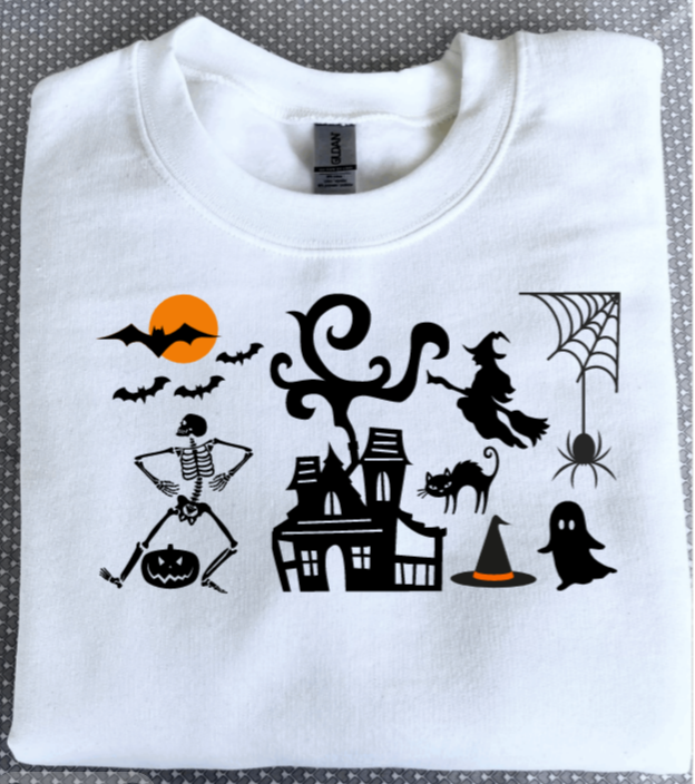 Haunted House and Friends Crew Neck Sweatshirt