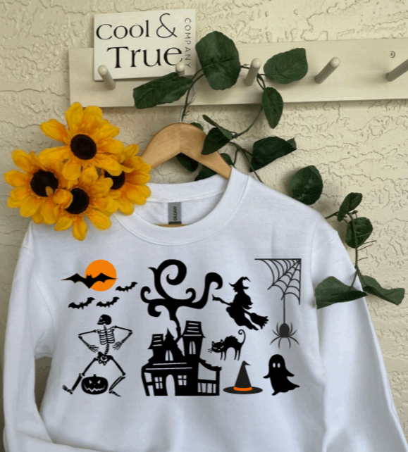 Haunted House and Friends Crew Neck Sweatshirt