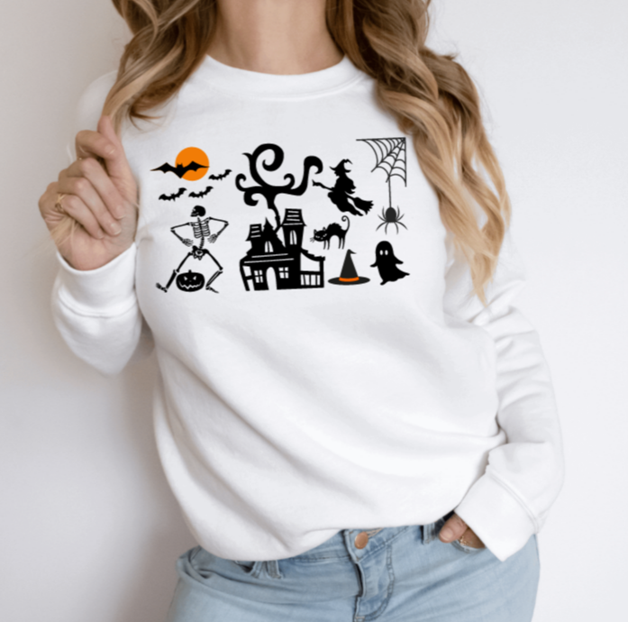 Haunted House and Friends Crew Neck Sweatshirt